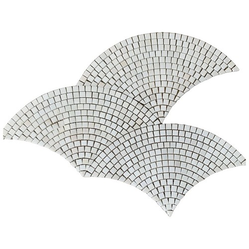 Mini Fish Scale White Marble Mosaic Tile Mini Fish Scale White Marble Mosaic Tile