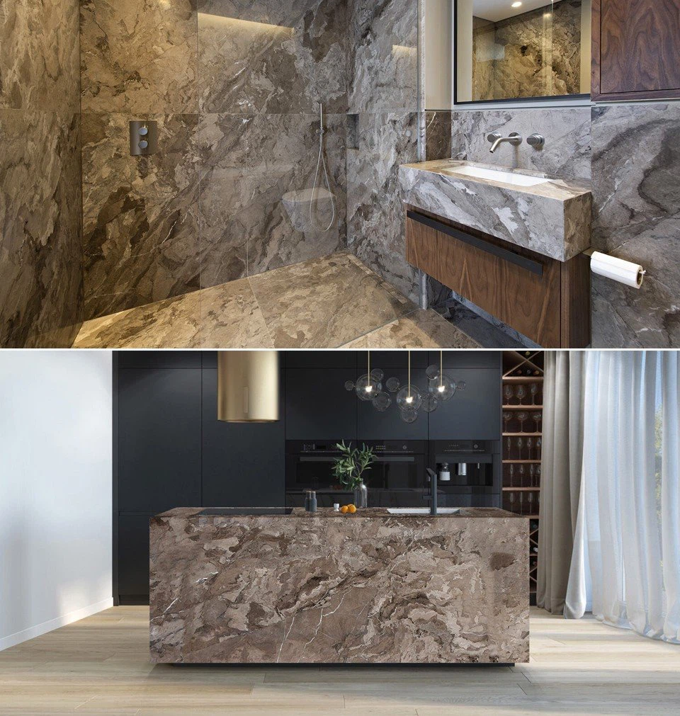 Terre Di Bolgheri Marble Kitchen and bathroom designs | KA UNITED Terre Di Bolgheri Marble Kitchen and bathroom designs | KA UNITED