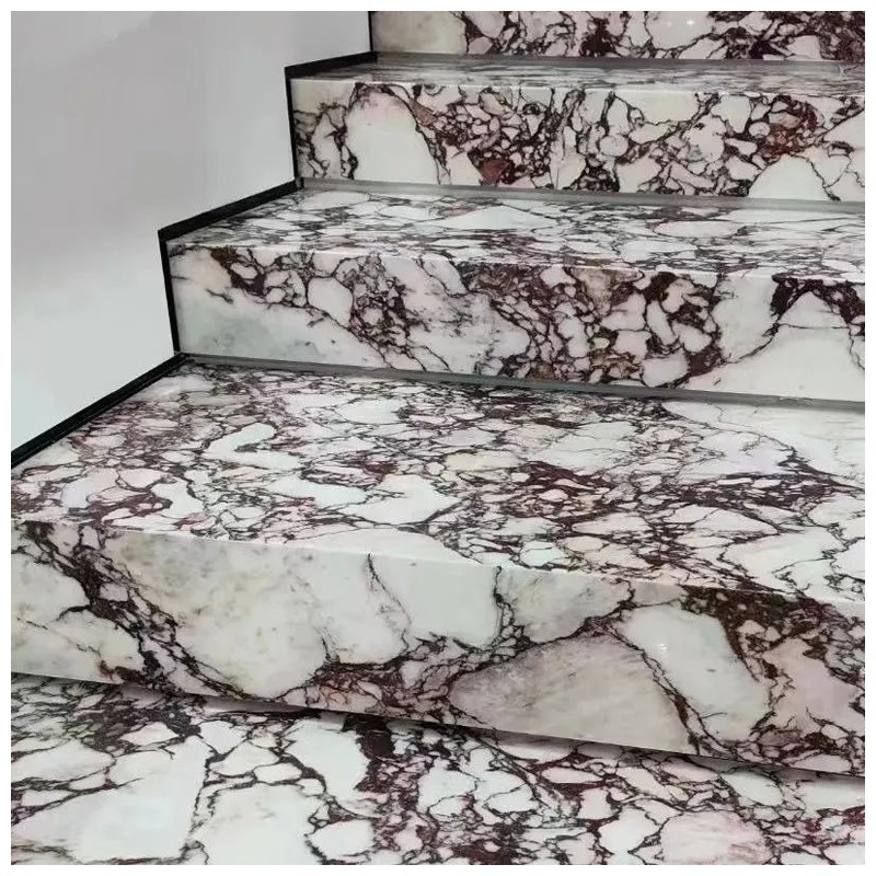 Calacatta Viola Marble Stair Tiles