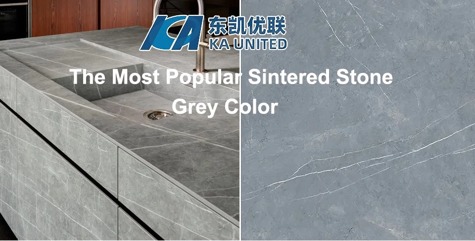 Grey Sintered Stone Slabs Countertops