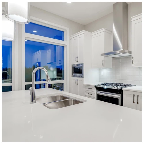 Engineered Pure White Quartz Kitchen Countertop Projects Engineered Pure White Quartz Kitchen Countertop Projects