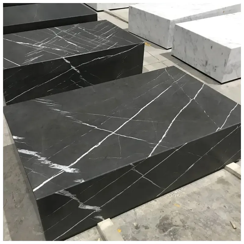 Solid Nero Marquina Marble Coffee Table Solid Nero Marquina Marble Coffee Table