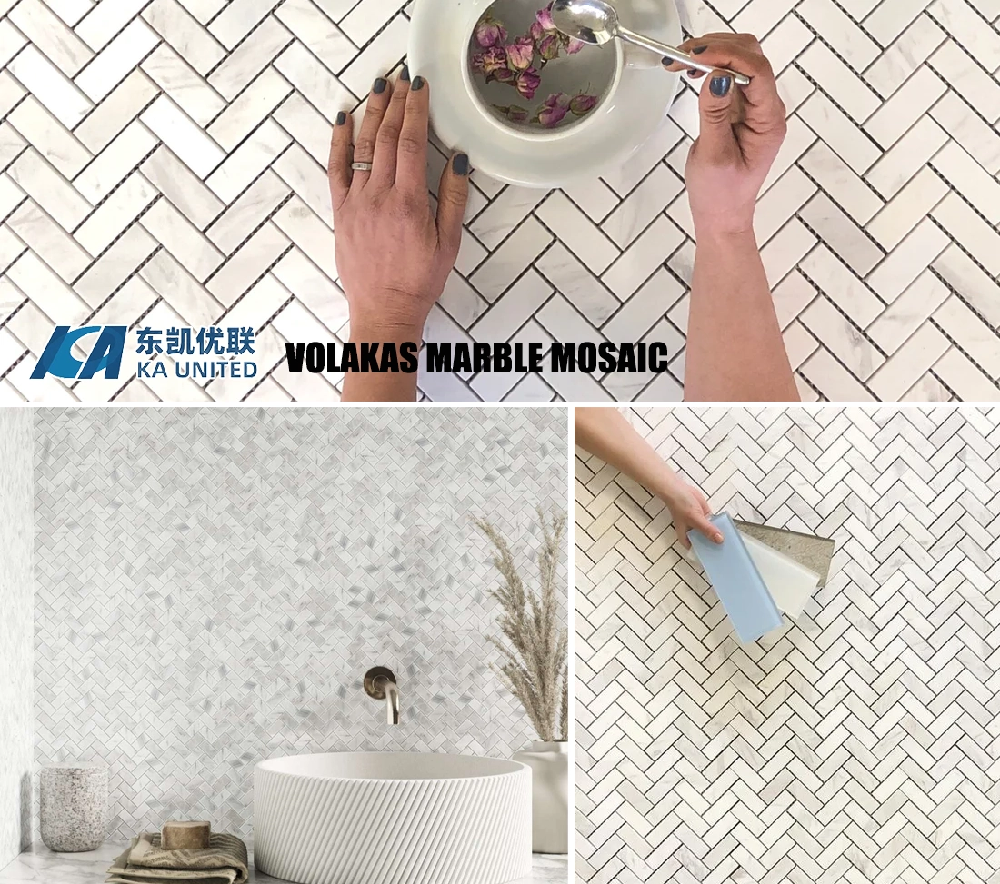 Volakas White Marble Mosaic Collection KA UNITED Volakas White Marble Mosaic Collection KA UNITED