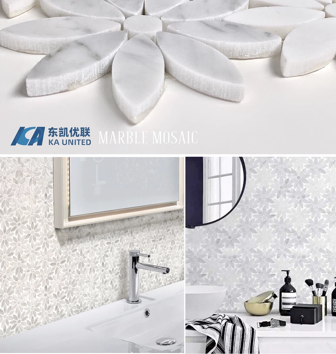 Marble Mosaic Flower Pattern Tiles KA UNITED Marble Mosaic Flower Pattern Tiles KA UNITED