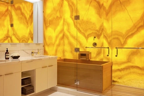 Backlit Yellow Onyx Bathroom Wall Projects-KA UNITED Backlit Yellow Onyx Bathroom Wall Projects-KA UNITED