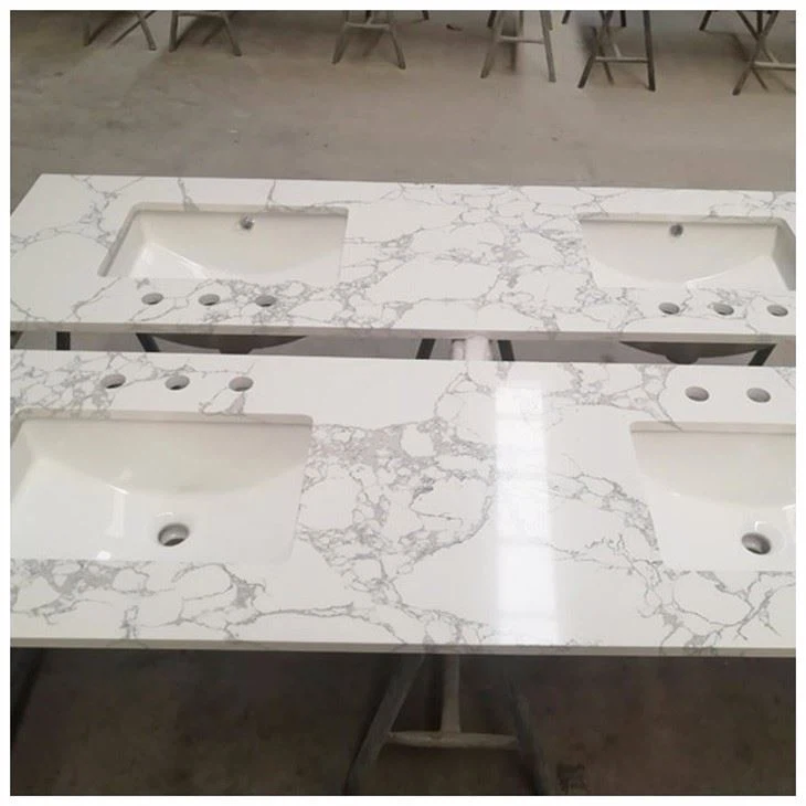 Double Sink Calacatta Quartz Vanity Top