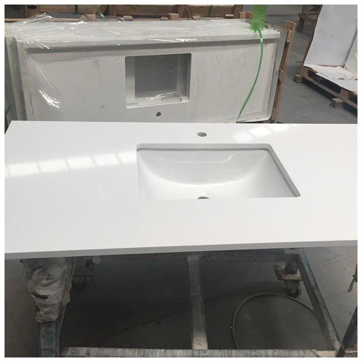 Pure White Quartz Bathroom Countertop