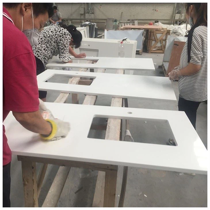 Pure White Quartz Bathroom Vanity Top