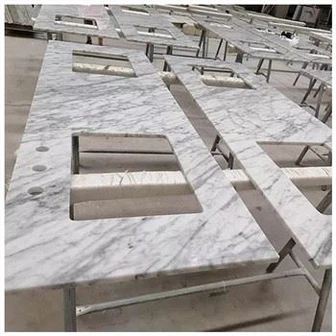 Carrara Marble Double Sink Vanity Top