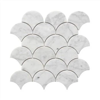 Carrara Marble Fan Mosaic