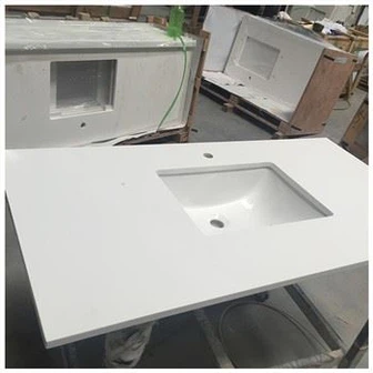 Pure White Quartz Bathroom Countertops
