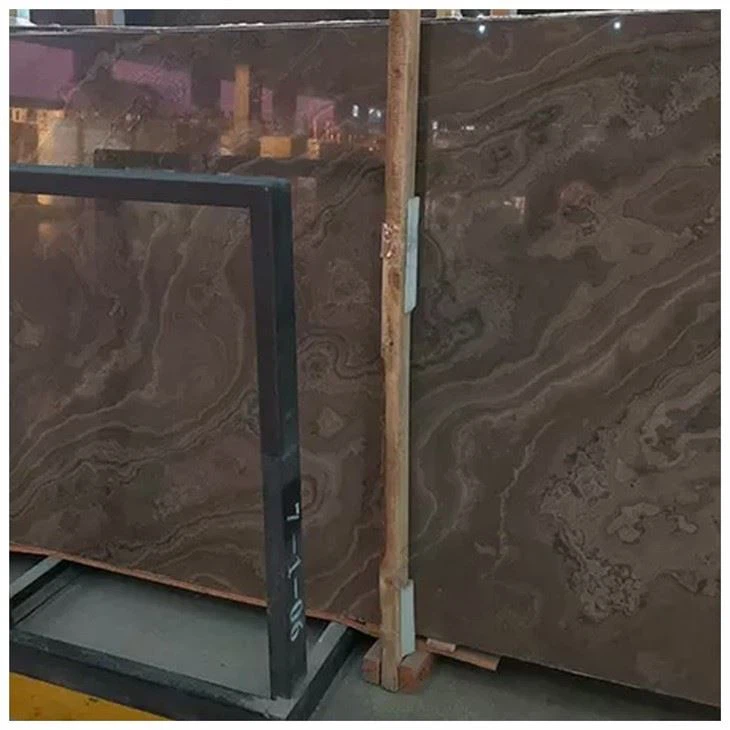 Tobacco Brown Marble Cross Cut Slab
