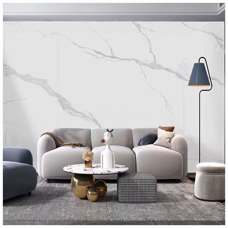 White Sintered Stone Wall Cladding Slabs