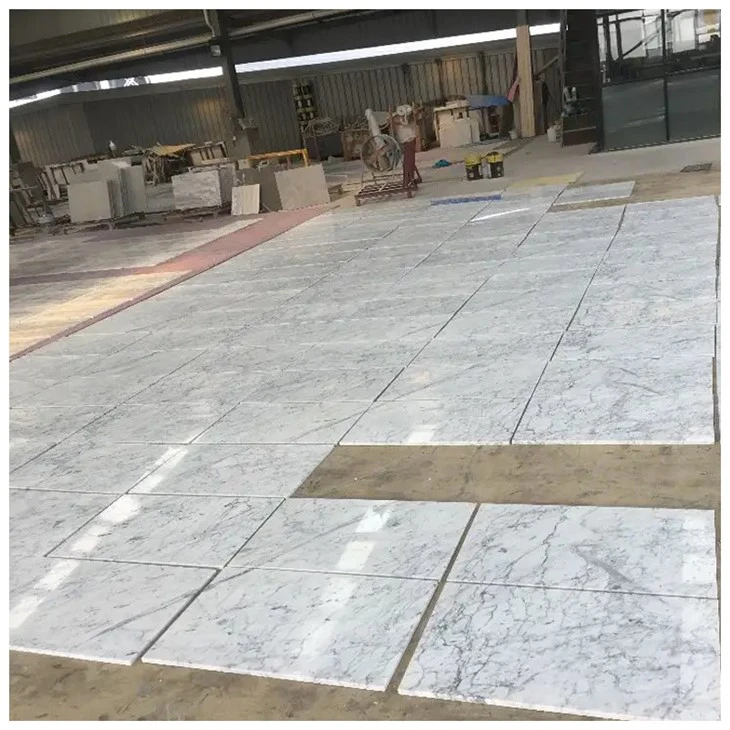 Bianco Carrara Venato White Marble Flooring Tiles