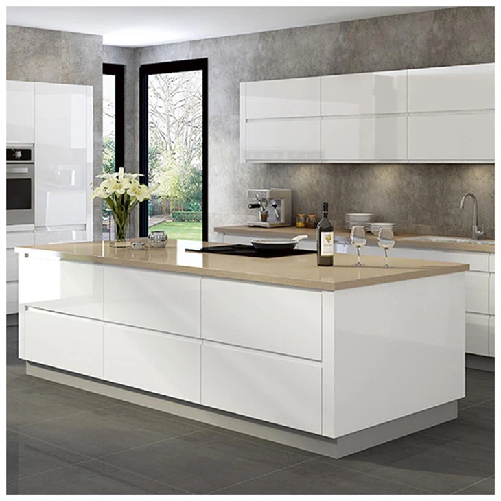 Lacquer White Kitchen Base Cabinet
