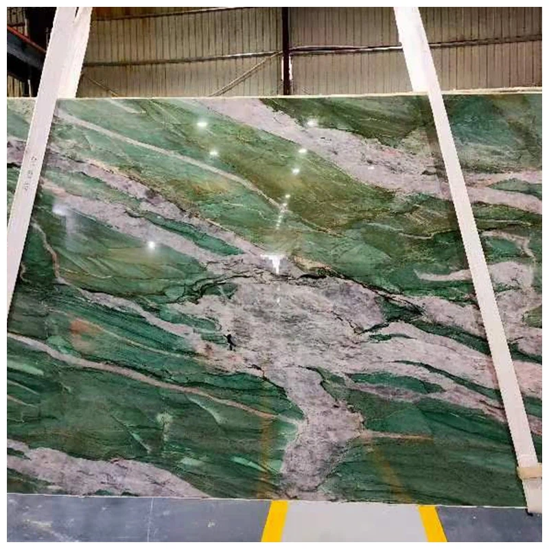crystal fuchsite quartzite slab