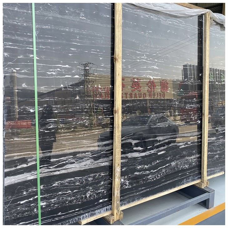 Silver Dragon Black Marble Slabs