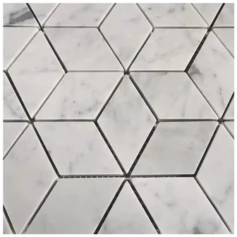 Carrara Marble Rhombus Mosaic Tile