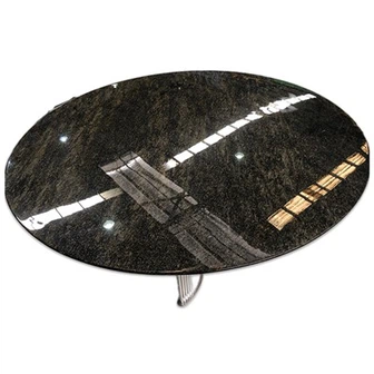 Martix Black Granite Round Pedestal Dining Table