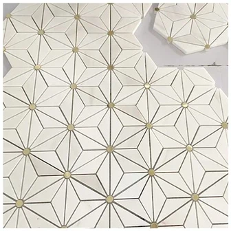 Nova Dolomite Brass Polished Marble Mosaic