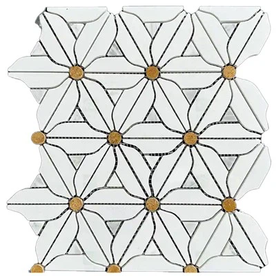 White Marble Flower Mosaic