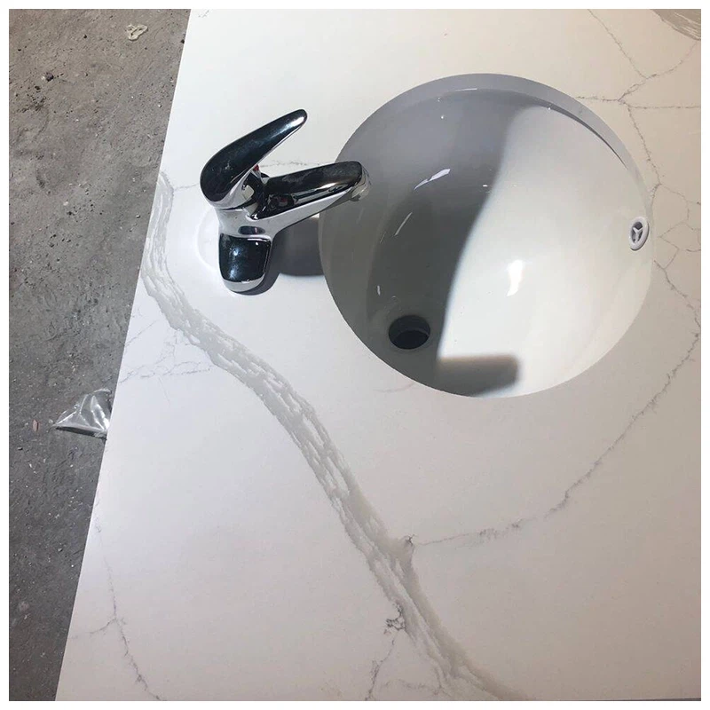 Calacatta White Quartz Bathroom Vanity Countertops