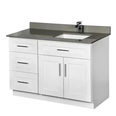 White Painted Bathroom Cabinets