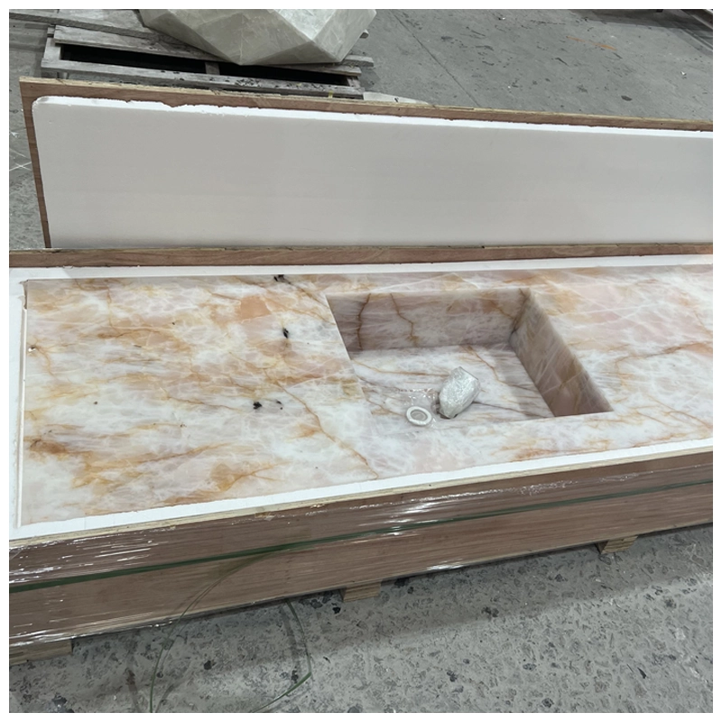 Cristallo Rosa Pink Quartzite Vanity Tops