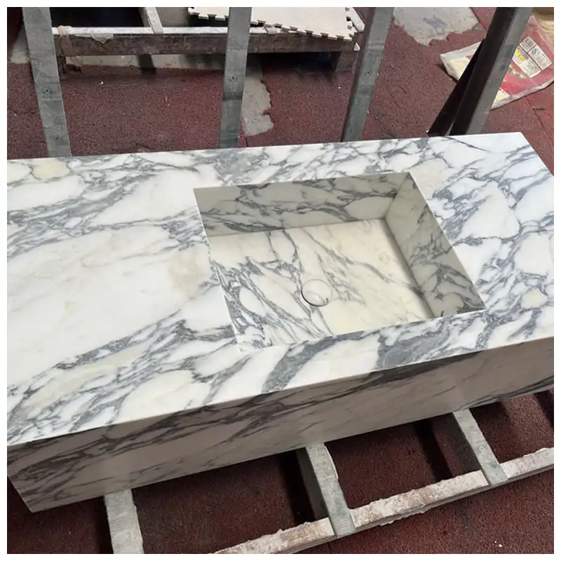 Arabescato White Marble Sink