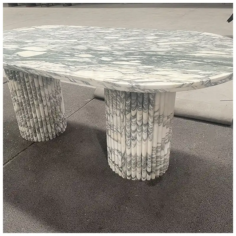 Arabescato White Marble Dining Table