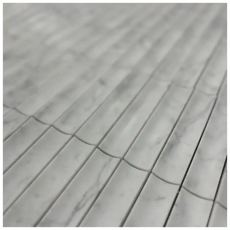 Bianco Carrara White Marble Concave Mosaic Tiles suppliers
