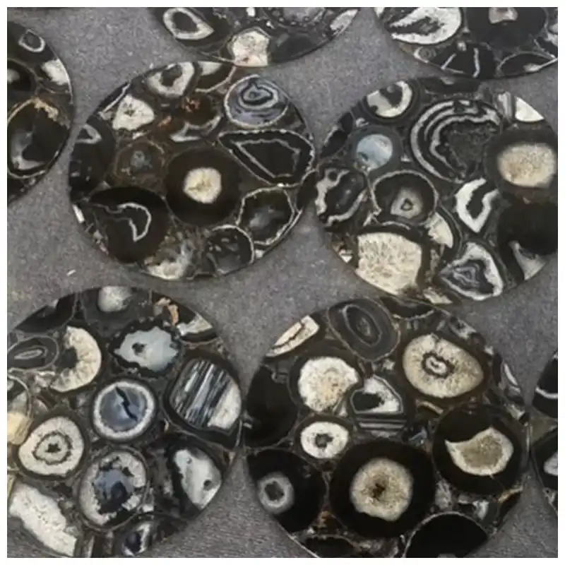 Black Agate Semi-Precious Stone Coffee Tables