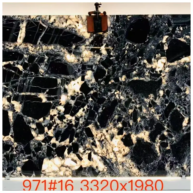 Black Crystal Patagonia Backlit Quartzite Slabs