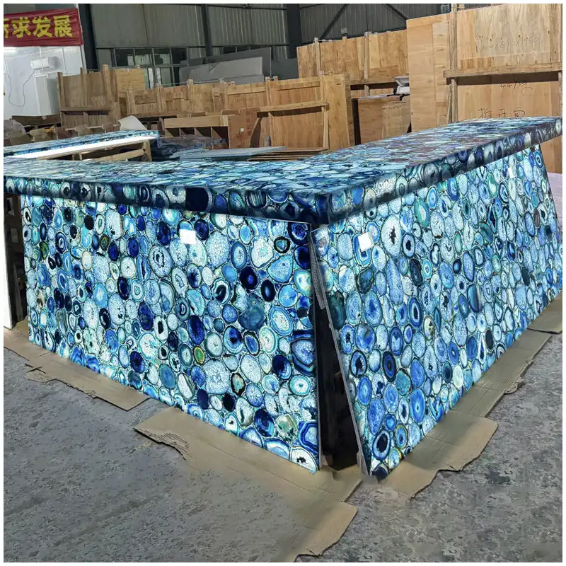 Blue Agate Translucent Bar Countertops
