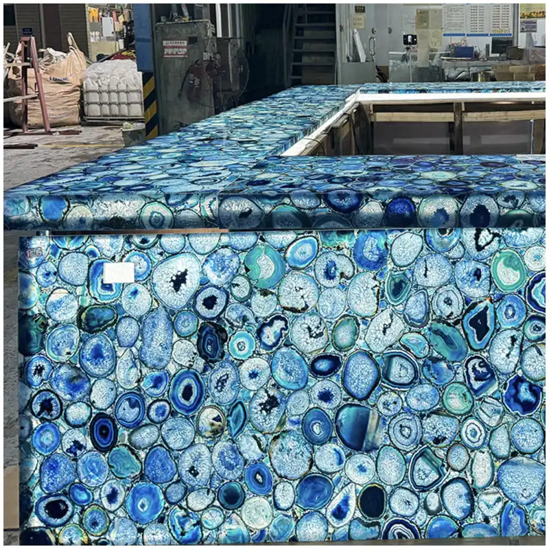 Blue Agate Backlit Bar Countertops
