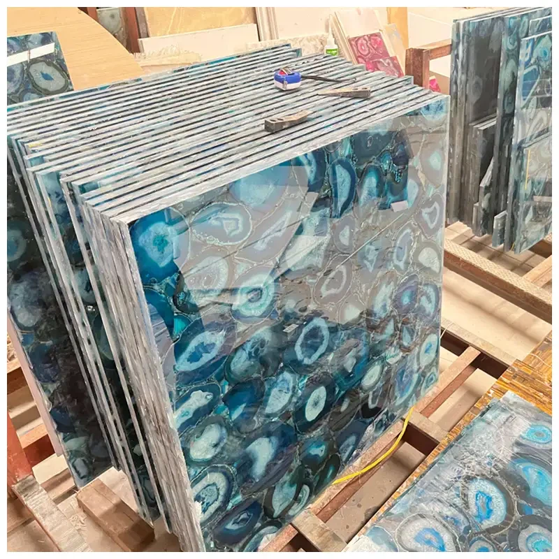 Blue Agate Semi-Precious Stone Tiles