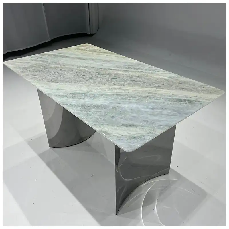 Blue Crystal Marble Rectangle Dining Tables