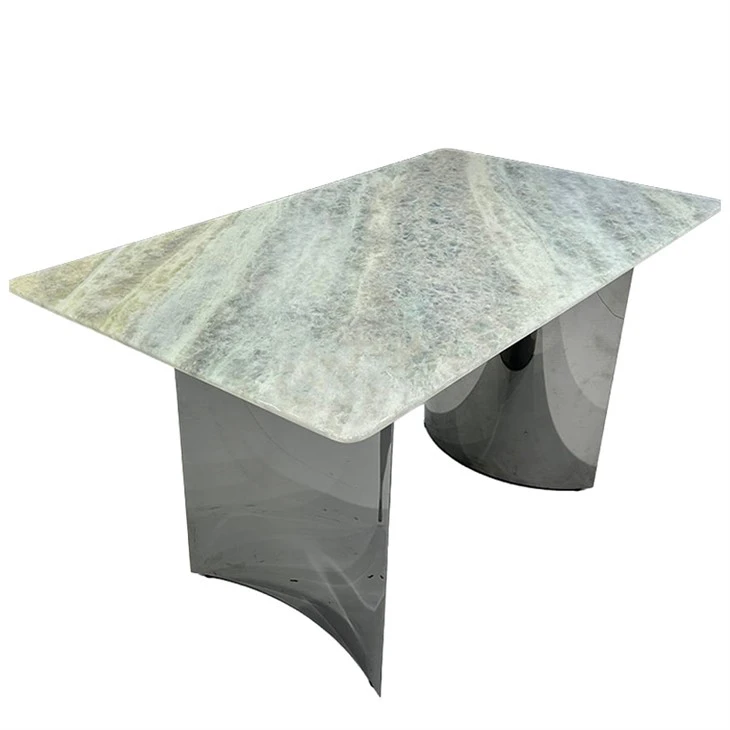 Blue Calcite Crystal Marble Dining Tables