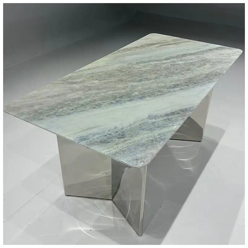 Blue Crystal Calcite Marble Dining Tables