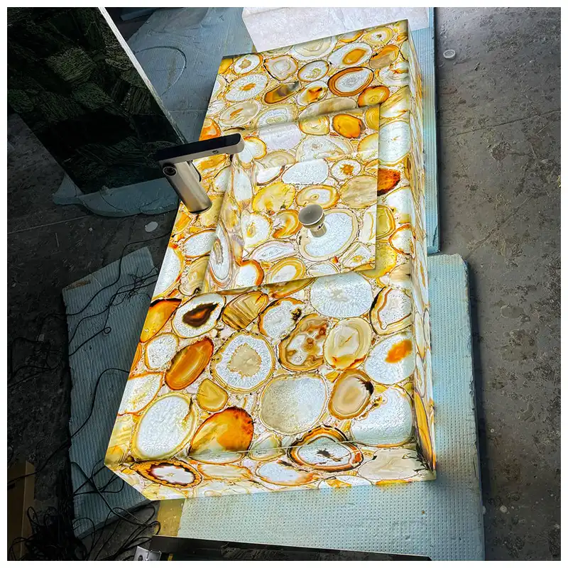 Brown Agate Gemstone Vanity Sinks