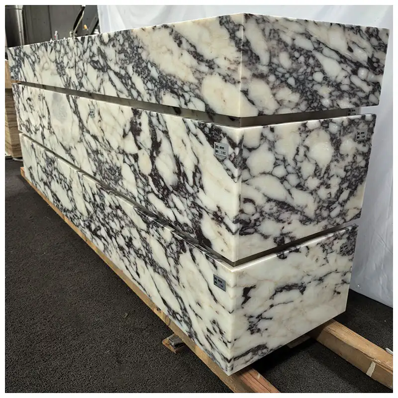 Calacatta Viola Marble Bathroom Pedestal Vanity