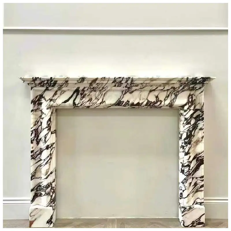 Calacatta Viola Marble Fireplace Hearth