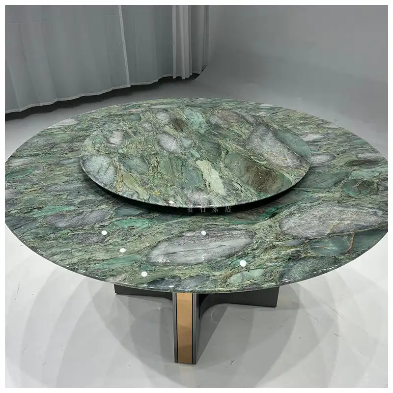 Emerald Green Quartzite Lazy Susan Dining Tables