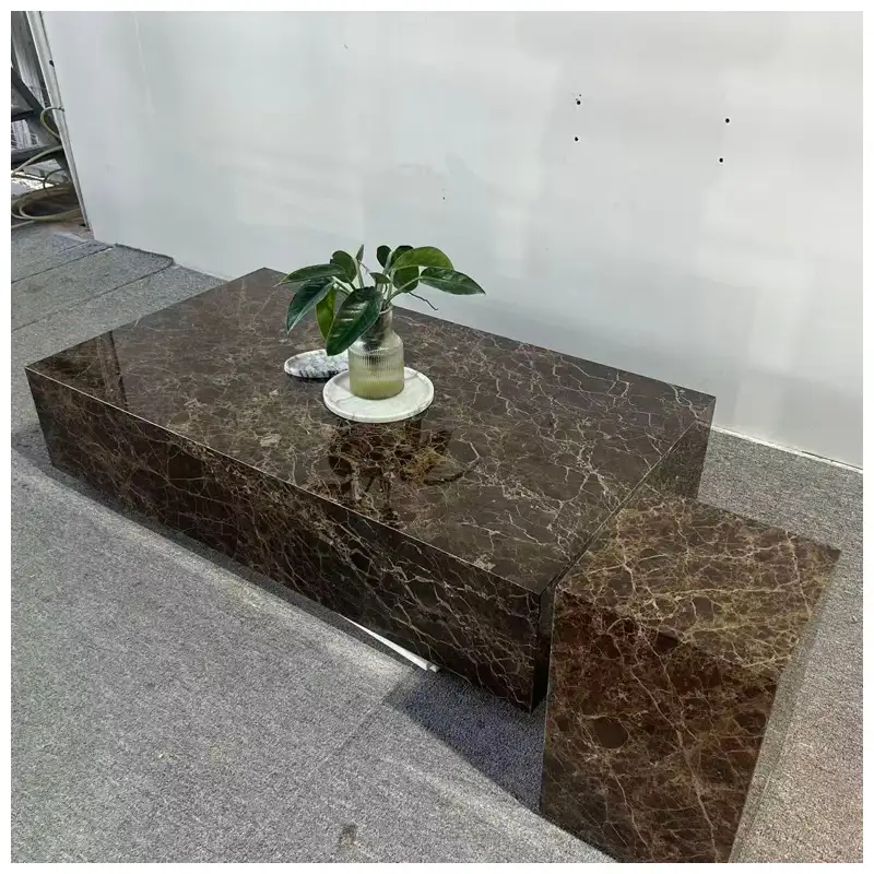 Emperador Dark Marble Low Plinth Coffee Tables