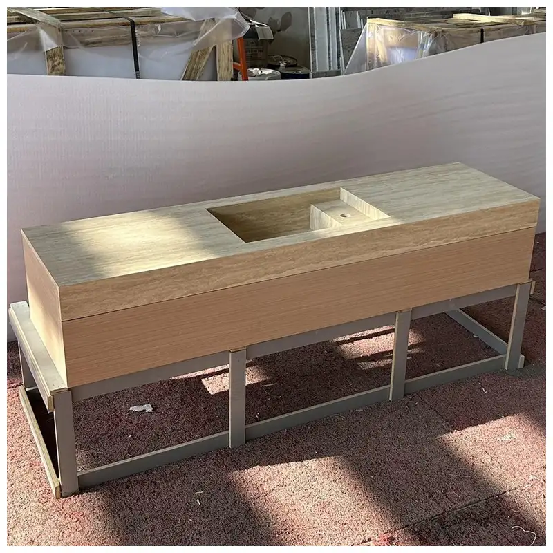 Floating Travertine Vanity Sinks