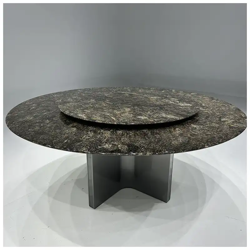 Metalicus Granite Round Lazy Susan Tables