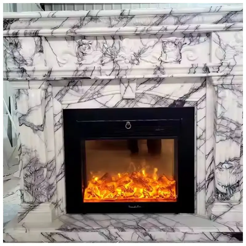 Milac Lilac White Marble Fireplaces