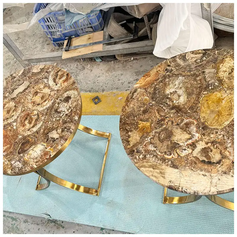 Petrified Wood Semi-Precious Round Tables