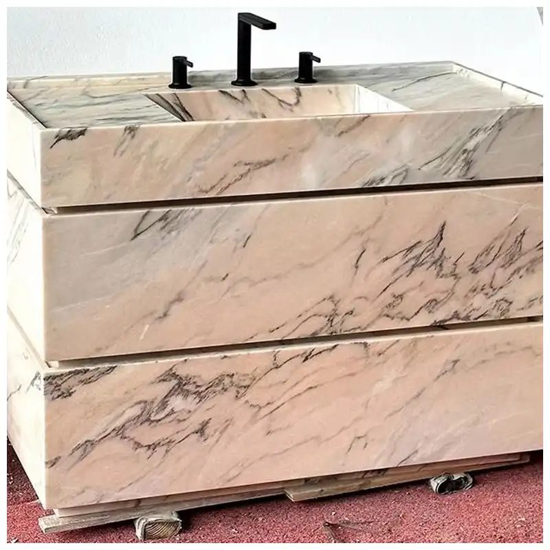 Pink Portugal Marble Bathroom Vanity Sinks