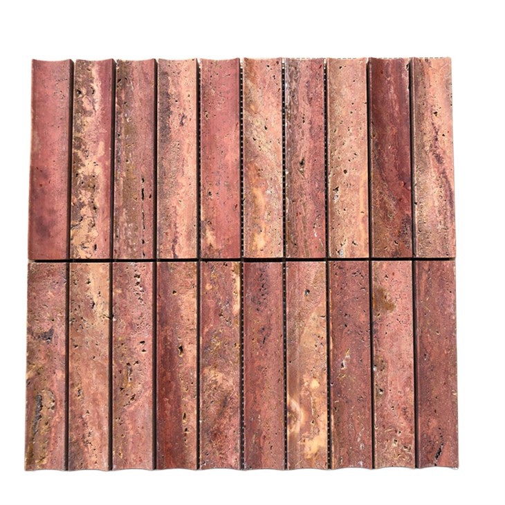 Red Travertine Concave Mosaic Tiles best